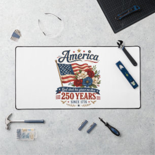 America 250 Years Floral Flag Desk Mat