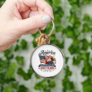 America 250 Years Floral Flag Keychain