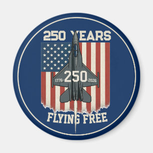 America 250 Years Flying Free Jet - 1776-2026 Magnet