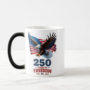 America 250 Years Of Freedom Bald Eagle USA Flag Magic Mug