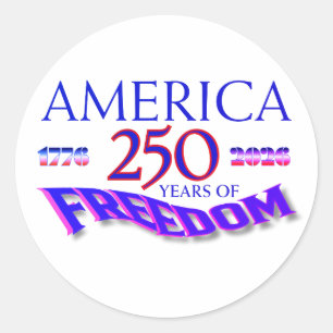 America 250 Years of Freedom Classic Round Sticker