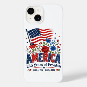 America 250 Years of Freedom Floral Flag Case-Mate iPhone 14 Case