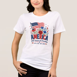 America 250 Years of Freedom Floral Flag Tri-Blend Shirt