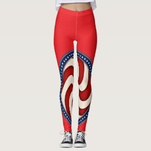 America 250 Years Patriotic Swirl Emblem Retro Ame Leggings
