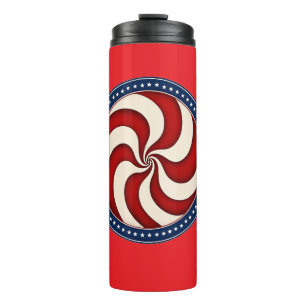 America 250 Years Patriotic Swirl Emblem Retro Ame Thermal Tumbler