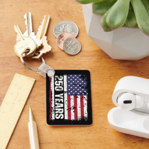 America 250 Years Retro Flag 250th Anniversary Keychain