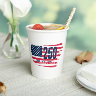  America 250 Years Retro Flag 250th Anniversary Paper Cups