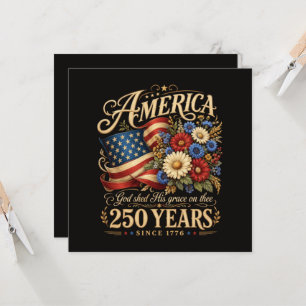 America 250 Years Since 1776 Floral Patriotic Gift