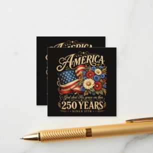 America 250 Years Since 1776 Floral Patriotic Gift Enclosure Card