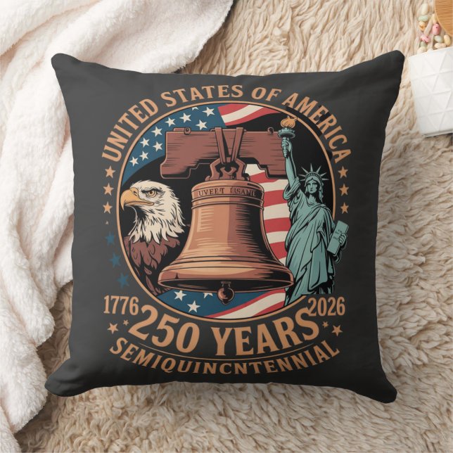 America 250 Years Throw Pillow (Blanket)