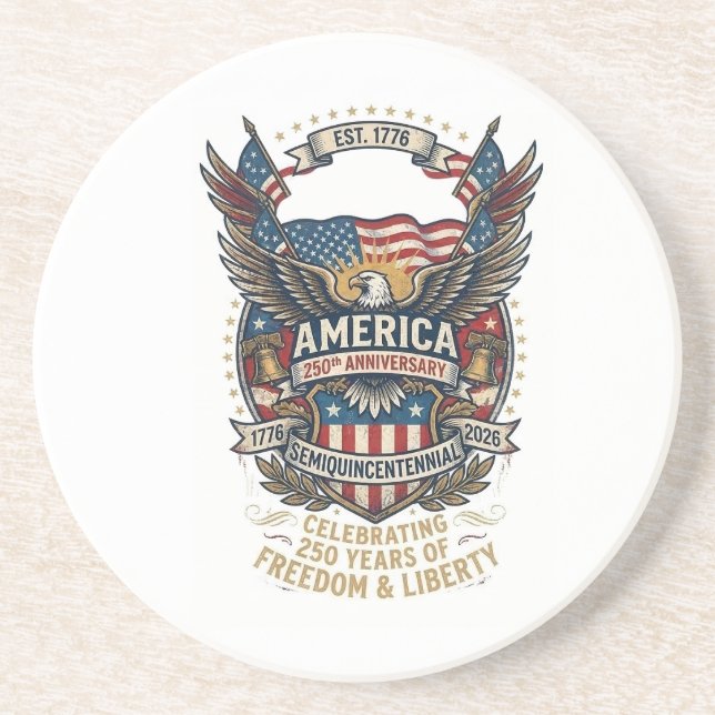 America 250th Americana 1776 Freedom Eagle USA Coaster (Front)