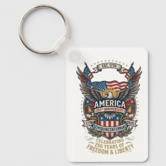 America 250th Americana 1776 Freedom Eagle USA Keychain