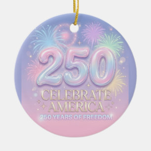 America 250th Anniversary – 1776–2026 Ceramic Ornament