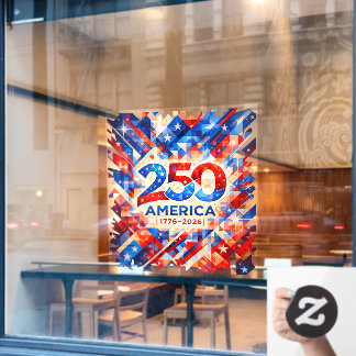 America 250th Anniversary 1776–2026 USA Patriotic  Window Cling