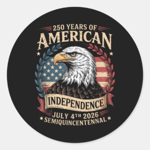 America 250th Anniversary 250 Years America  Classic Round Sticker