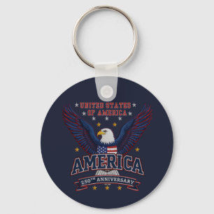 America 250th Anniversary Business QR Code  Keycha Keychain