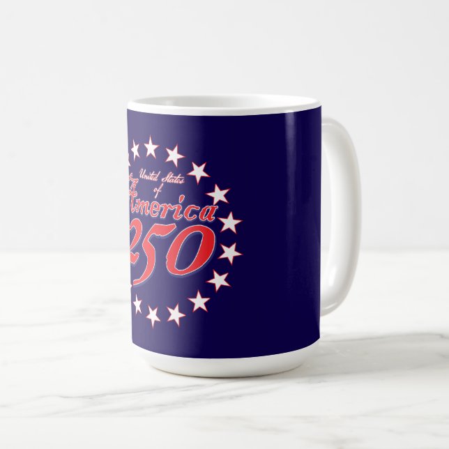 America 250th Anniversary Coffee Mug (Front Right)