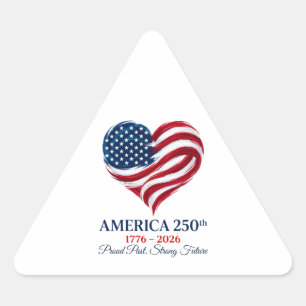 America 250th Anniversary Flag Heart Sticker