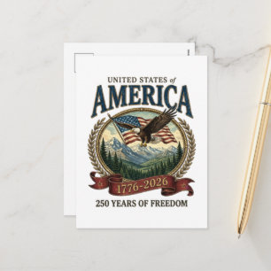 America 250th Anniversary Holiday Postcard