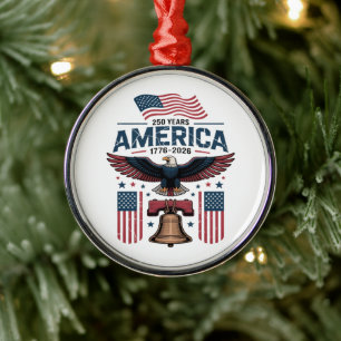 america 250th anniversary metal ornament