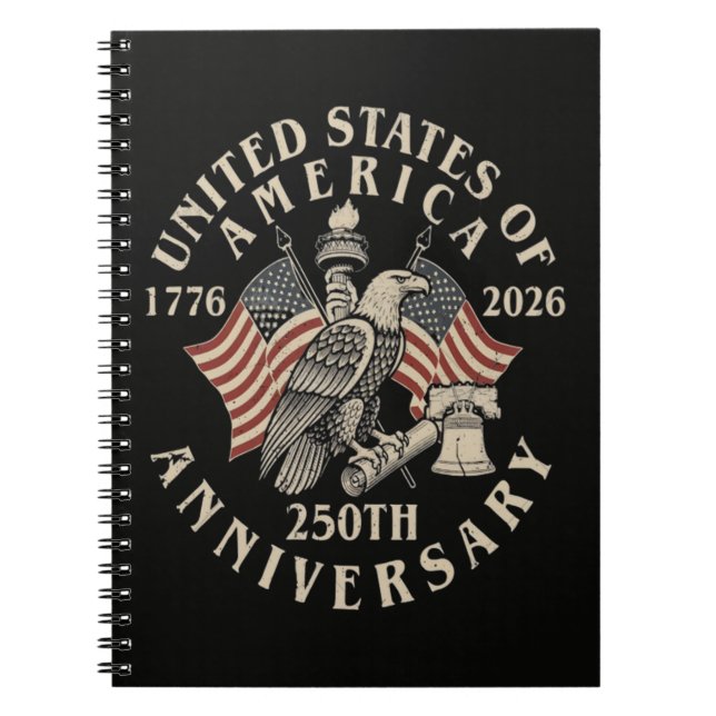America 250th Anniversary Notebook (Front)