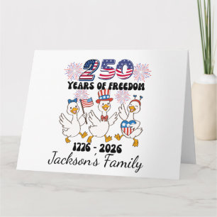 America 250th Anniversary patriotic 4th of July  Card
