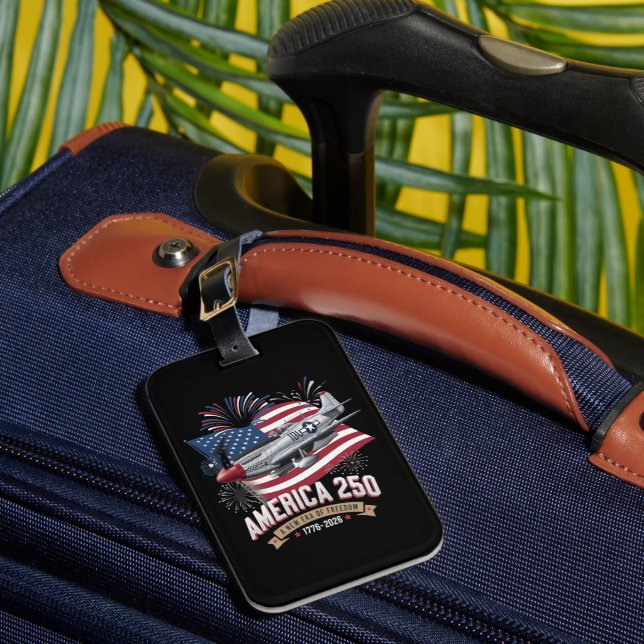 America 250th Anniversary Plane Luggage Tag (Front Insitu 1)
