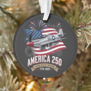 America 250th Anniversary Plane Ornament