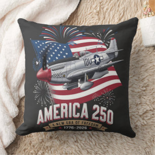 America 250th Anniversary Plane Throw Pillow