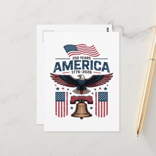 america 250th anniversary postcard (Front/Back In Situ)