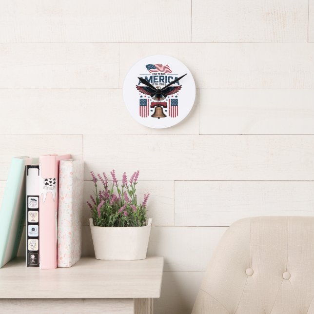 america 250th anniversary round clock (Reading Room)
