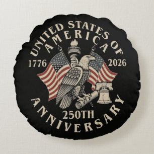 America 250th Anniversary Round Pillow