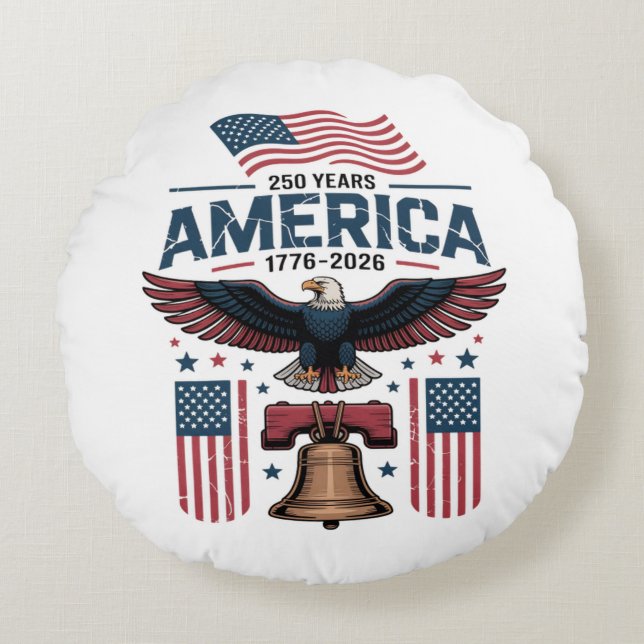 america 250th anniversary round pillow (Front)