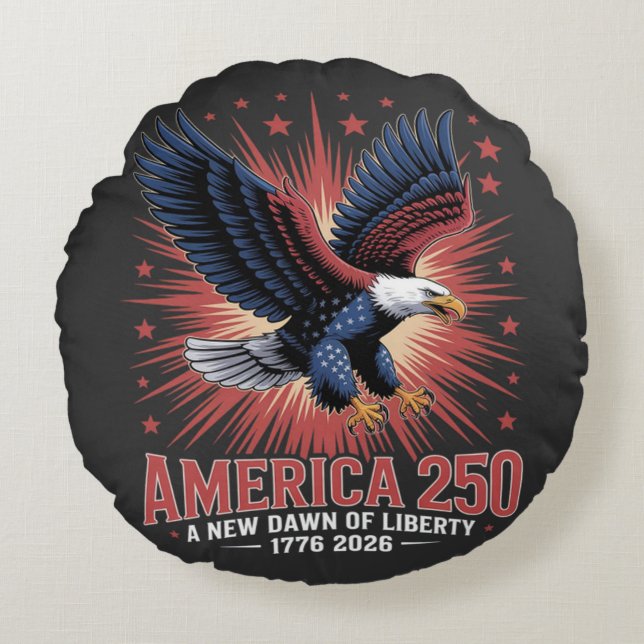America 250th Anniversary Round Pillow (Front)