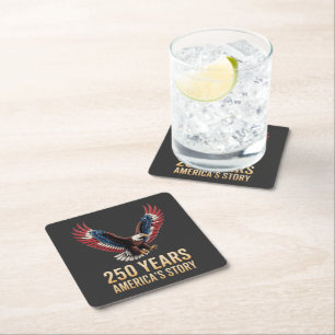 America 250th Anniversary Square Paper Coaster