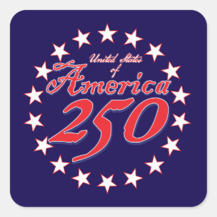 America 250th Anniversary Square Sticker