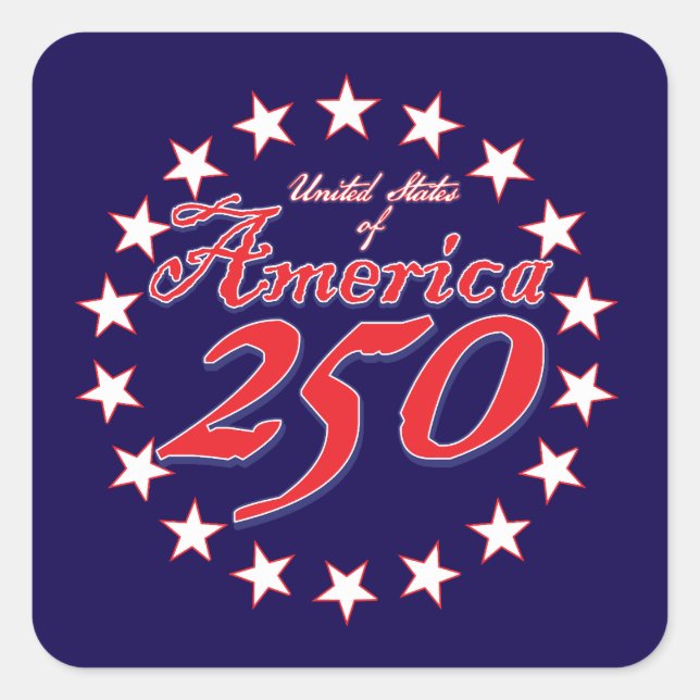 America 250th Anniversary Square Sticker (Front)