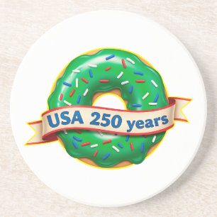 America 250th anniversary USA with sweet doughnut Coaster