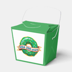 America 250th anniversary USA with sweet doughnut Favor Box