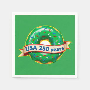 America 250th anniversary USA with sweet doughnut Napkin