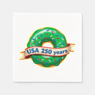 America 250th anniversary USA with sweet doughnut Napkin