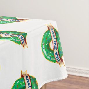 America 250th anniversary USA with sweet doughnut Tablecloth