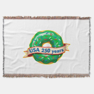 America 250th anniversary USA with sweet doughnut Throw Blanket