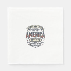 America 250th Anniversary Vintage Patriotic Shirt Napkin