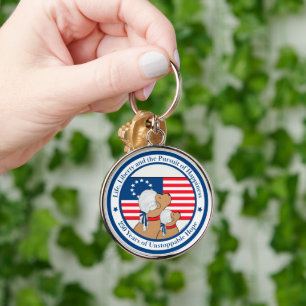 America 250th Paw, Patriots and Preamble  Keychain