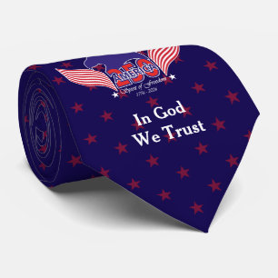 America 250th-Spirit of Freedom-Blue-Red Stars Tie