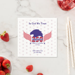 America 250th-Spirit of Freedom-White-Edit Text Napkin