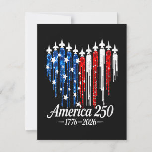 America 250th Years Heart Flag Save The Date