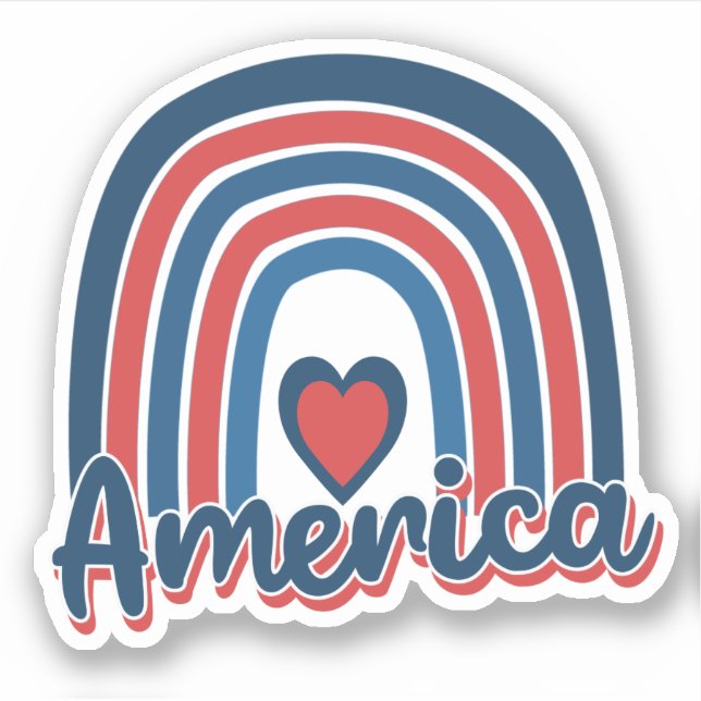 America 4th of July Celebration Rainbow USA  (Front)