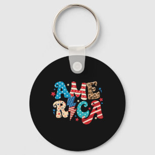 America 4th Of July Independence Day 1776 Vintage Keychain